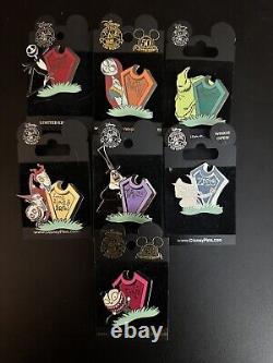 2002 Disney Nightmare Before Christmas Tombstone Complete Pin Set. (7 pins)