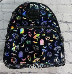 2021 Disney Parks Nightmare Before Christmas Holographic Loungefly Mini Backpack