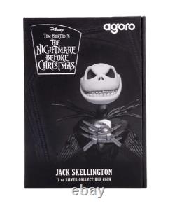 2024 Agoro Disney Nightmare Before Christmas Jack Skellington 1 oz Silver Coin