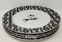 4 Disney Nightmare Before Christmas Jack Skellington Halloween Dinner Plates New