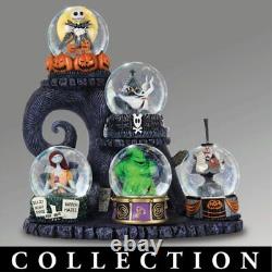 Bradford Disney Nightmare Before Christmas Glitter Globes With Display Collection