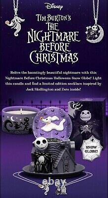 Charmed Aroma Disney Nightmare Before Christmas Snow Globe Candle Jack & Zero