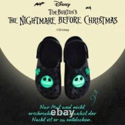Crocs Classic Womens 8 Disney The Nightmare Before Christmas Glow In The Dark
