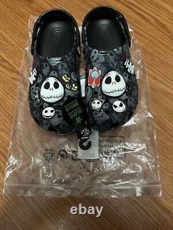 Crocs Nightmare Before Christmas Disney Glow in Dark Shoes Men 8 Women 10 Black