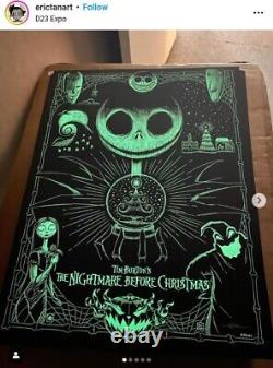 D23 2024 Exclusive! Nightmare Before Christmas Silk Screen Print GITD Disney