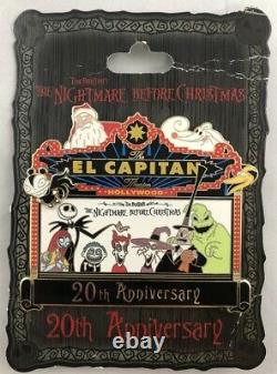 Disney El Capitan Marquee Nightmare Before Christmas 20 Anniversary Jumbo Pin LE