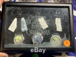 Disney Gallery NIGHTMARE BEFORE CHRISTMAS BOXED SET OF 3 FOSSIL WATCHES Rare