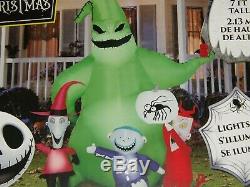 Disney Halloween Oogie Boogie Inflatable 7' Lights Nightmare Before Christmas