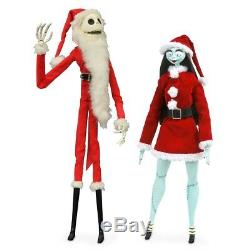 Disney Limited Edition Nightmare Before Christmas Jack And Sally Santa Doll Set