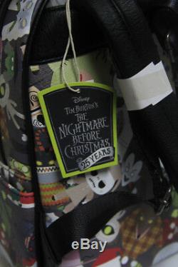 Disney Loungefly Nightmare Before Christmas 25th Faux Leather Mini Bag Backpack