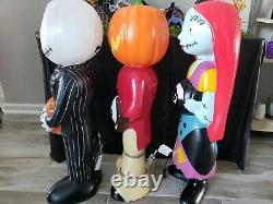 Disney Nightmare Before Christmas Blow Mold Set Jack, Sally, Pumpkin King (NEW)