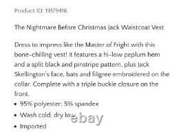 Disney Nightmare Before Christmas Jack Waistcoat Vest L XL 2X NEW