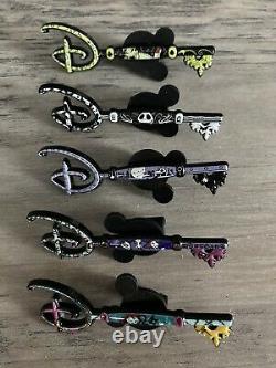 Disney Nightmare Before Christmas Mystery Key Pin Set of 5 With Original Boxes