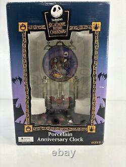 Disney Nightmare Before Christmas Porcelain Anniversary Clock Jack & Sally