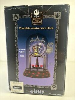 Disney Nightmare Before Christmas Porcelain Anniversary Clock Jack & Sally