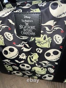 Disney Nightmare Before Christmas Rolling Duffle Bag Weekender Travel Black Gree