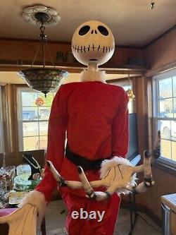 Disney Nightmare Before Christmas Santa Animated Jack Skellington 6.5 ft WORKS