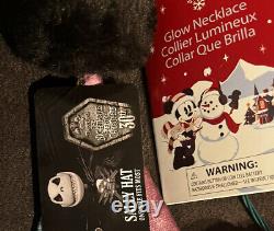 Disney Nightmare Before Christmas Santa Hats Jack, Sally, Oogie WithXmas Bulb Neck