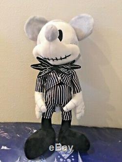 Disney Parks Nightmare Before Christmas Mickey & Minnnie Mouse Plushes Bnwts
