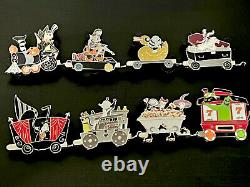 Disney Pin Set Of 8 Nightmare Before Christmas 20th Anniversary Railroad Train