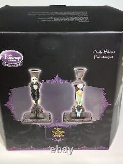 Disney Rare Nightmare Before Christmas Candle Holders Jack & Sally Open Box