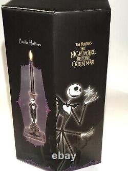 Disney Rare Nightmare Before Christmas Candle Holders Jack & Sally Open Box