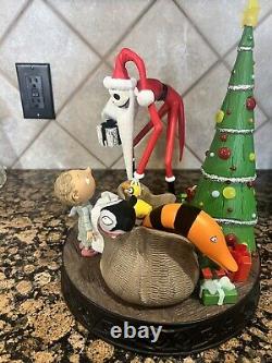 Disney Santa Jack Skellington Nightmare Before Christmas Figurine Lights Up Read