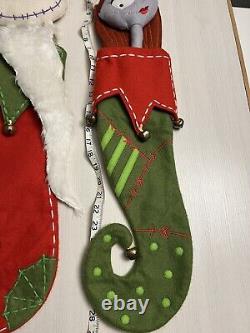 Disney Store Nightmare Before Christmas Jack Skellington & Sally Felt Stockings