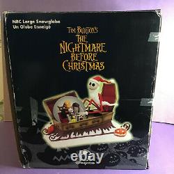 Disney Store Nightmare Before Christmas NBC Large Snowglobe Santa Jack Coffin