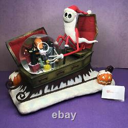 Disney Store Nightmare Before Christmas NBC Large Snowglobe Santa Jack Coffin