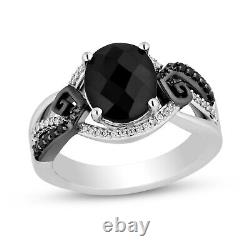 Disney Treasures The Nightmare Before Christmas 2.5Ct Black Oval CZ 925 Silver