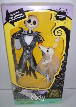 Hasbro DISNEY NIGHTMARE BEFORE CHRISTMAS 1993 TALKING JACK & ZERO 19 FIGURE NEW