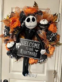 Jack Skellington nightmare before Christmas Halloween wreath