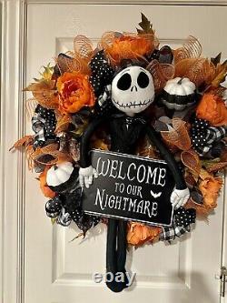 Jack Skellington nightmare before Christmas Halloween wreath