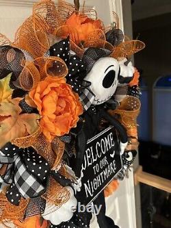 Jack Skellington nightmare before Christmas Halloween wreath