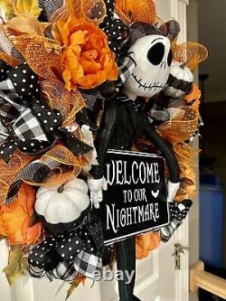 Jack Skellington nightmare before Christmas Halloween wreath