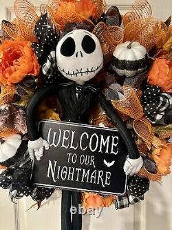 Jack Skellington nightmare before Christmas Halloween wreath