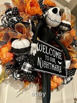 Jack Skellington nightmare before Christmas Halloween wreath