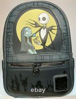 LOUNGEFLY Nightmare Before Christmas GLOW IN THE DARK Backpack NEW! With Tags