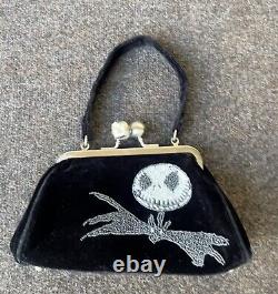 Limited Disney NIGHTMARE BEFORE CHRISTMAS Jack Skellington Velvet Beaded Bag