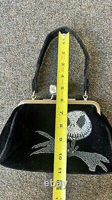 Limited Disney NIGHTMARE BEFORE CHRISTMAS Jack Skellington Velvet Beaded Bag