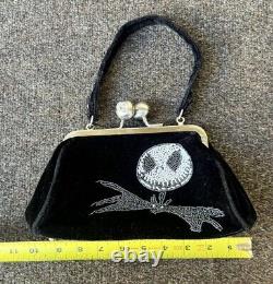 Limited Disney NIGHTMARE BEFORE CHRISTMAS Jack Skellington Velvet Beaded Bag