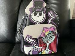 Loungefly Disney Nightmare Before Christmas Dapper Jack and Sally Mini Backpack