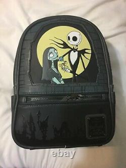 Loungefly Disney Nightmare Before Christmas Jack And Sally Mini Backpack GITD