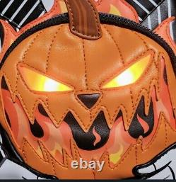 Loungefly Disney Nightmare Before Christmas Jack Pumpkin Glow Backpack & CHARM