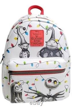 Loungefly Disney Nightmare Before Christmas Jack & Sally Holiday Lights Backpack