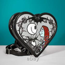 Loungefly Disney Nightmare Before Christmas Jack & Sally Love Heart Mini Bacpack