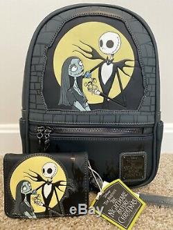 Loungefly Disney Nightmare Before Christmas Jack Sally Mini Backpack Wallet Set