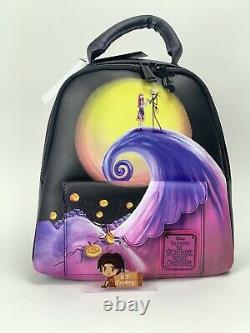 Loungefly Disney The Nightmare Before Christmas Spiral Hill Mini Backpack NWT