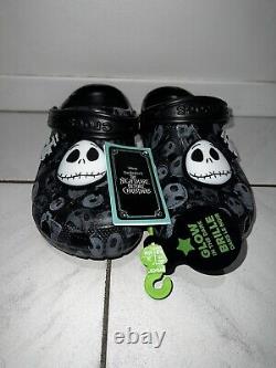 NEW Crocs Disney Nightmare Before Christmas Black Glow Clog Jack Size M6/W8